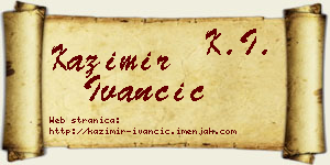 Kazimir Ivančić vizit kartica